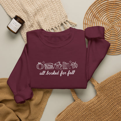 All Booked for Fall Embroidered Crewneck 🍂📚