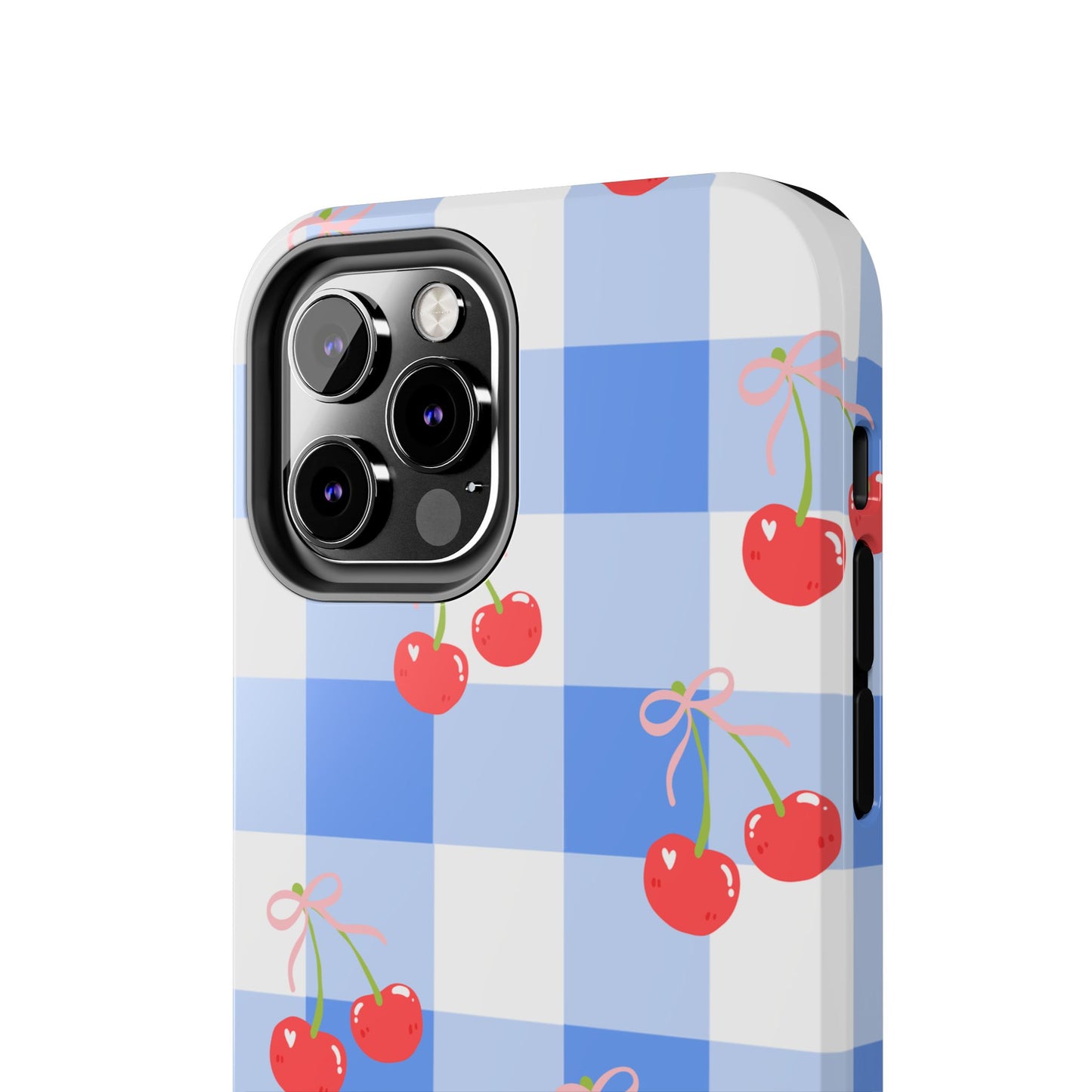 Blue Checkered Cherry Phone Case