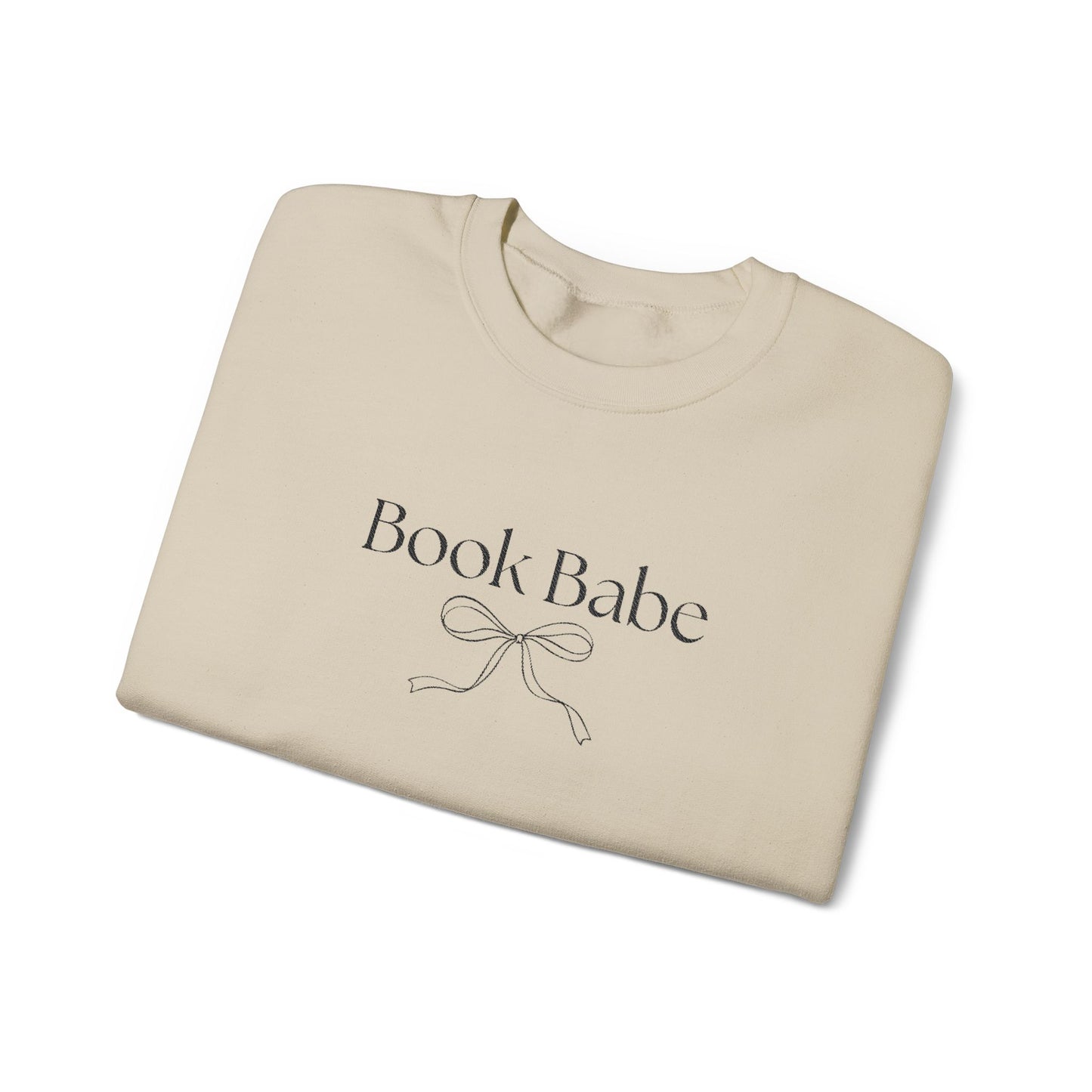 Book Babe Embroidered Crewneck Sweatshirt-Black Font