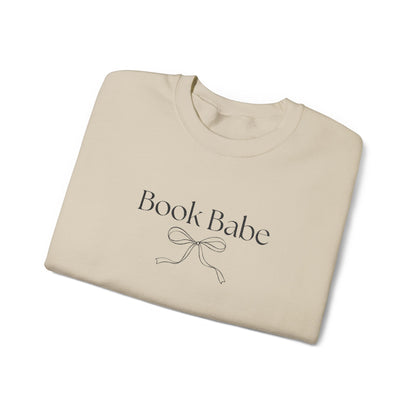 Book Babe Embroidered Crewneck Sweatshirt-Black Font