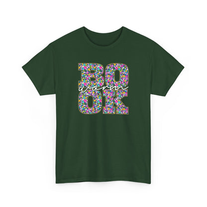 Bookworm Floral Graphic Tee — Colorful Bohemian Letters T-Shirt