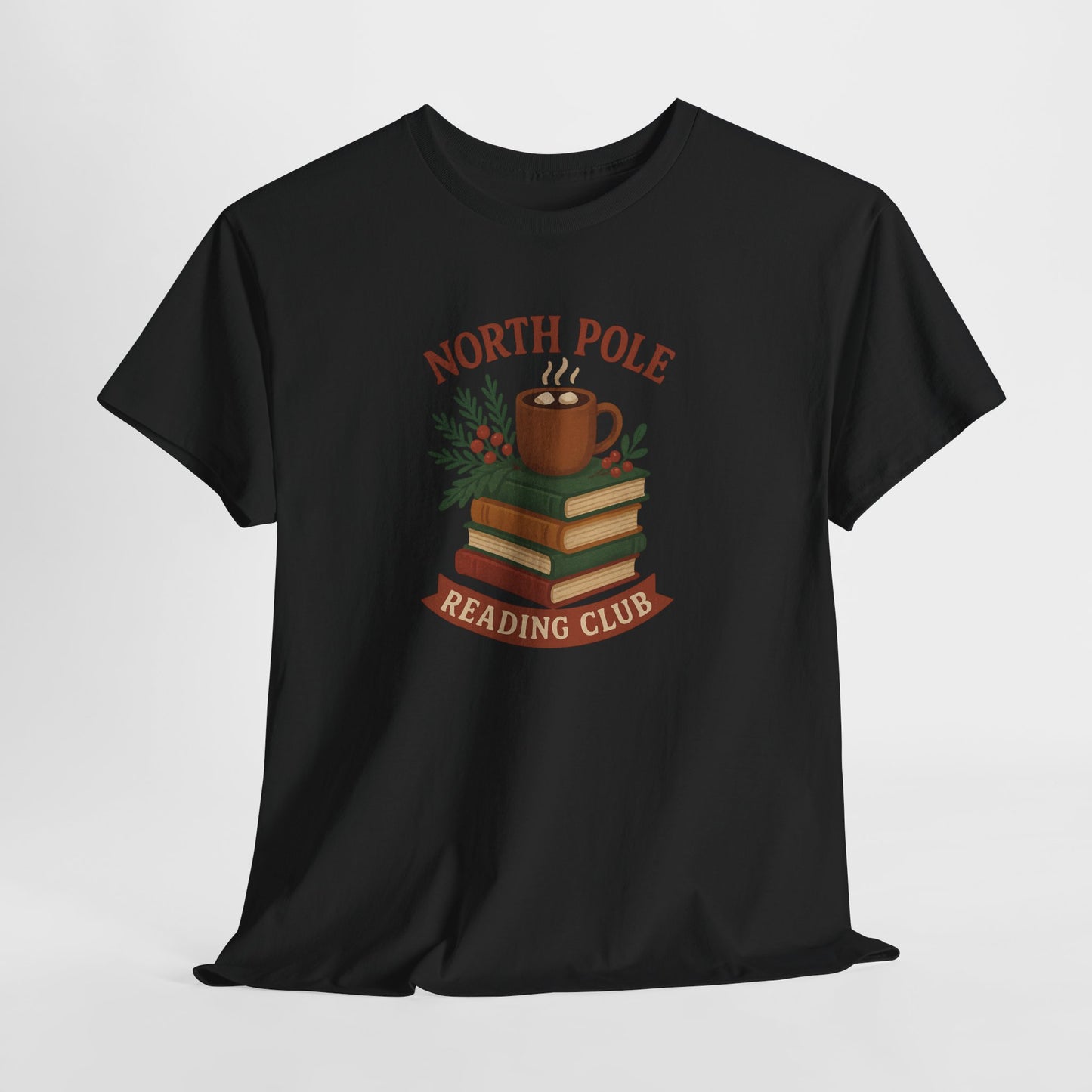 North Pole Reading Club T-Shirt — Cozy Holiday Book Lover Tee