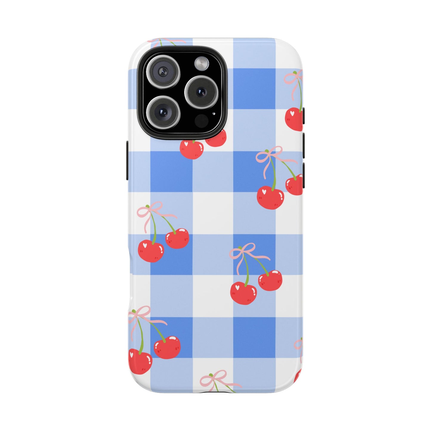 Blue Checkered Cherry Phone Case
