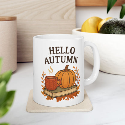 Autumn Inspired Ceramic Mug-Hello Autumn