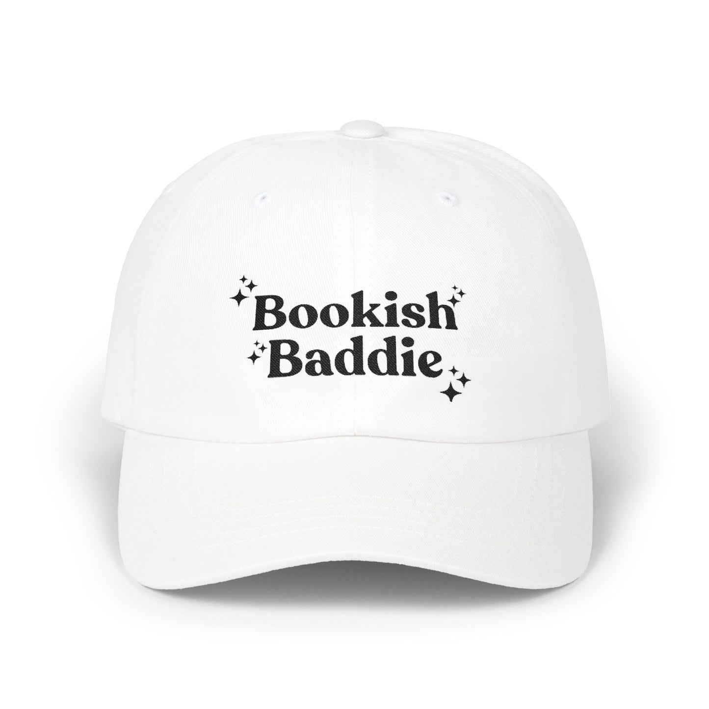 Bookish Baddie Embroidered Baseball Cap-Black Font