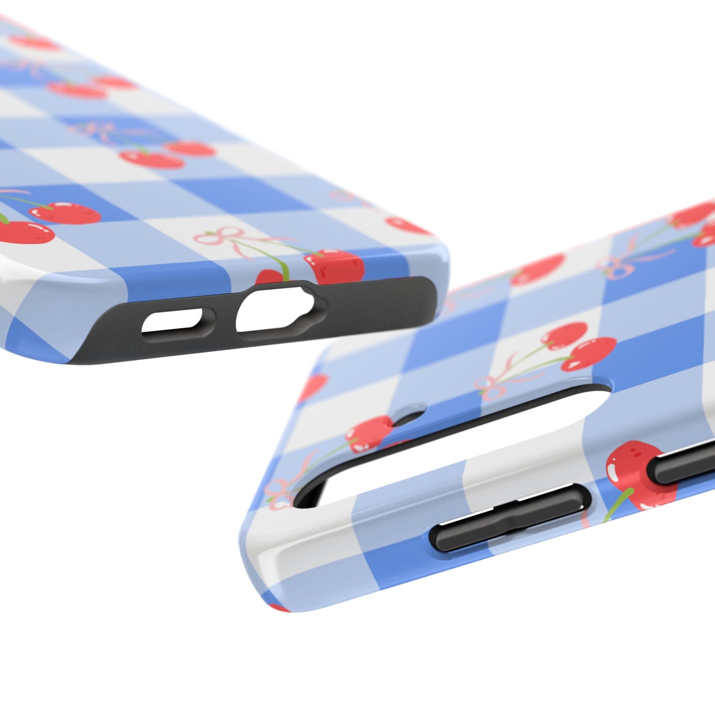Blue Checkered Cherry Phone Case
