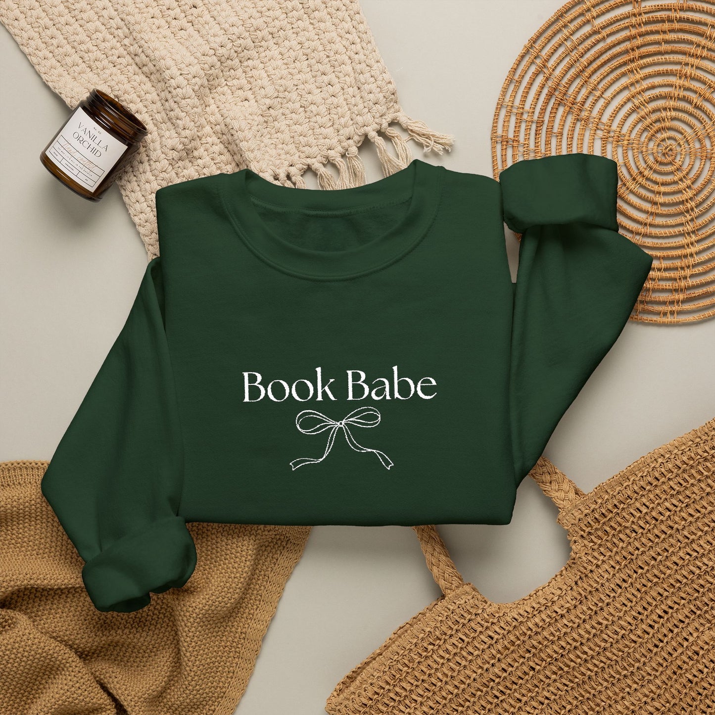 Book Babe Embroidered Crewneck Sweatshirt