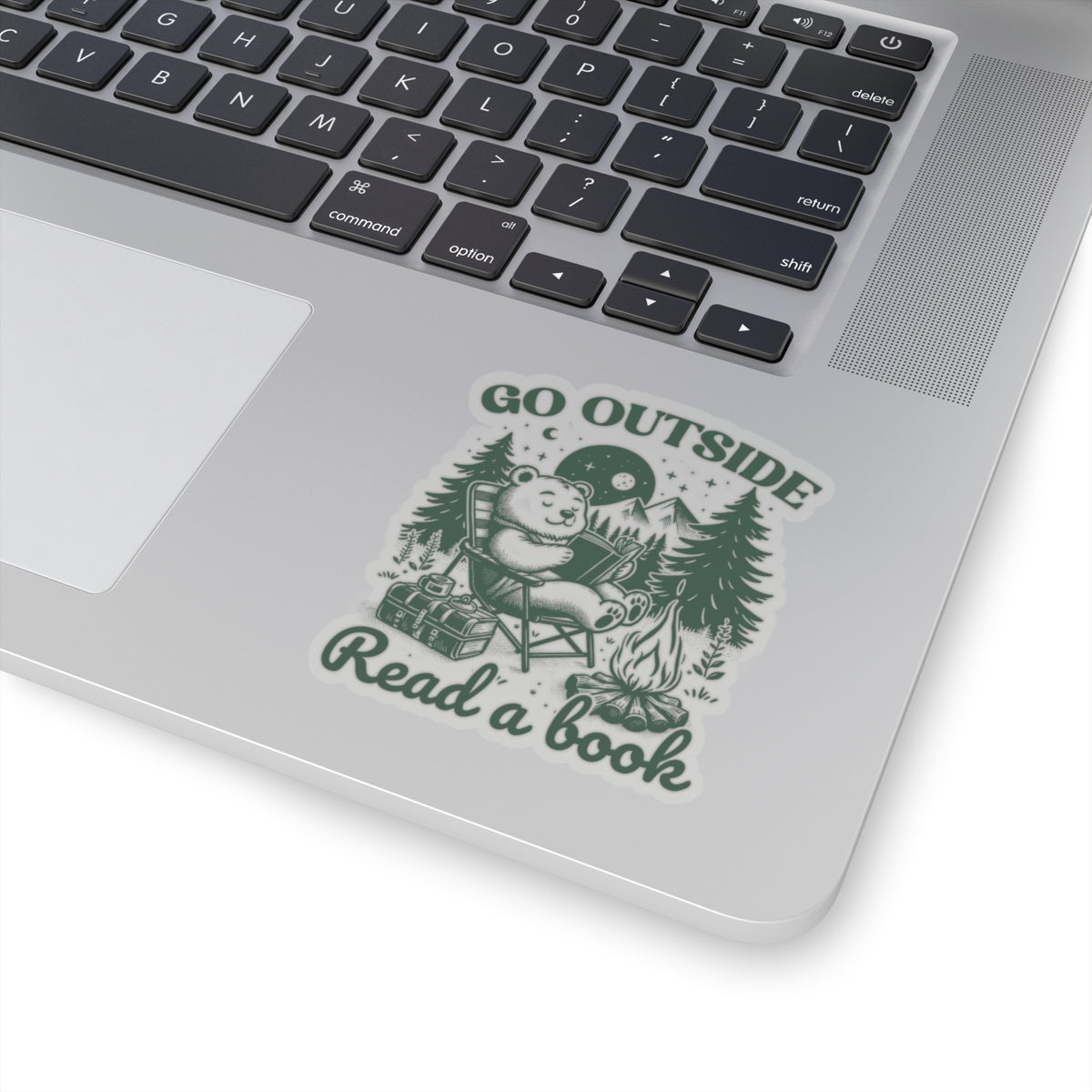 Go Outside, Read a Book Bear Sticker