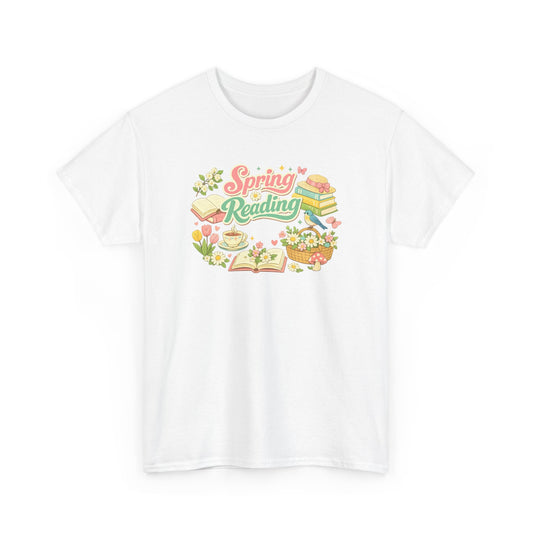 Spring Reading Tee — Floral Booklover Graphic Shirt
