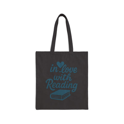 Reading Tote Bag — "In Love With Reading" Canvas Book Lover Tote