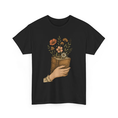 Bloom From Books Tee-Floral Book T-Shirt