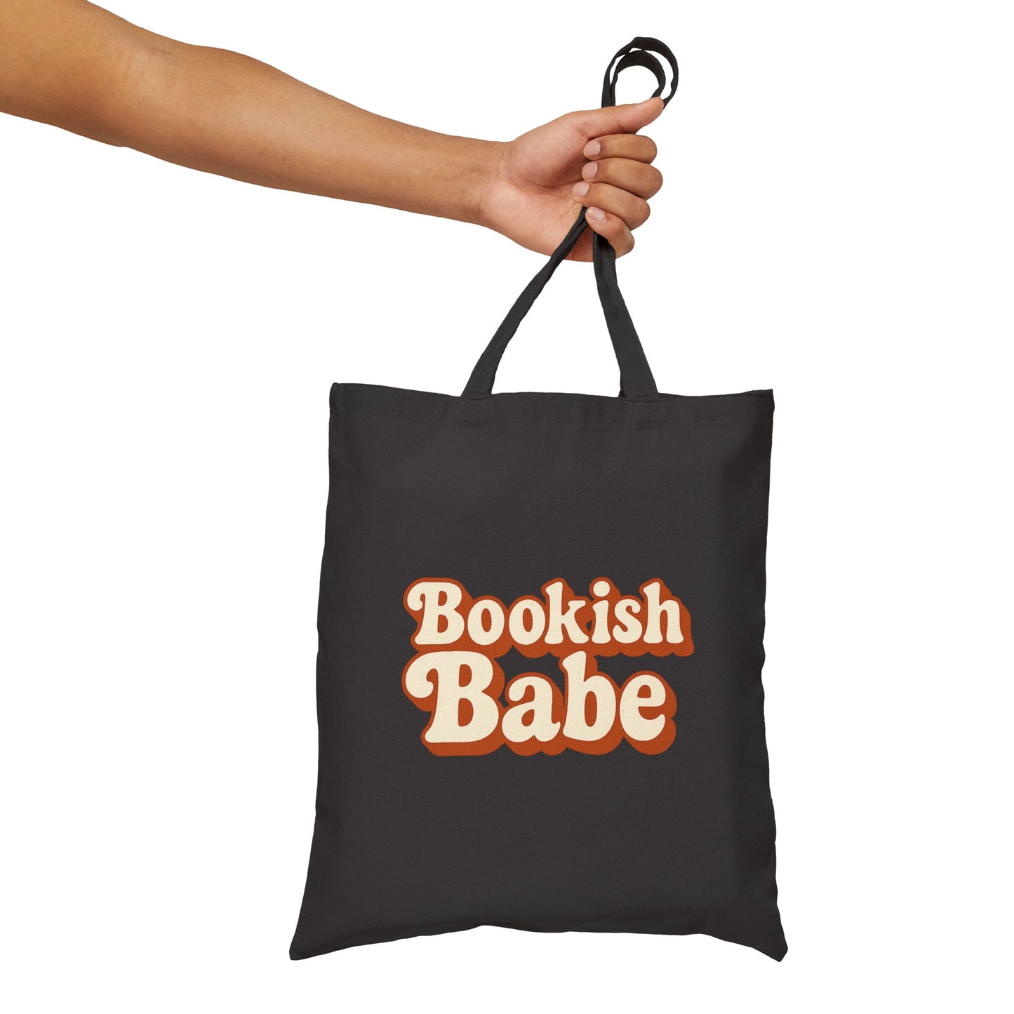 Bookish Babe Canvas Tote Bag — Retro Typography Book Lover Gift