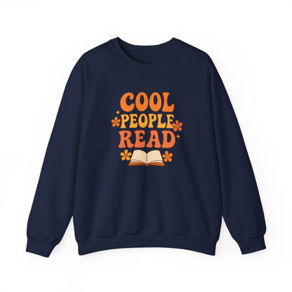 Cool People Read Sweatshirt – Retro Floral Book Lover Crewneck