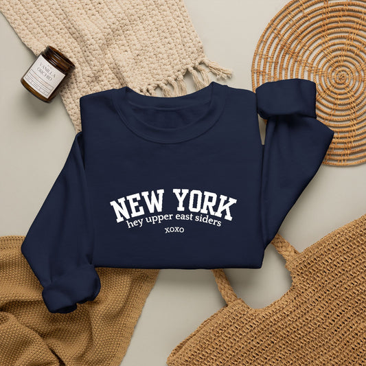 New York Upper East Side Embroidered Crewneck Sweatshirt