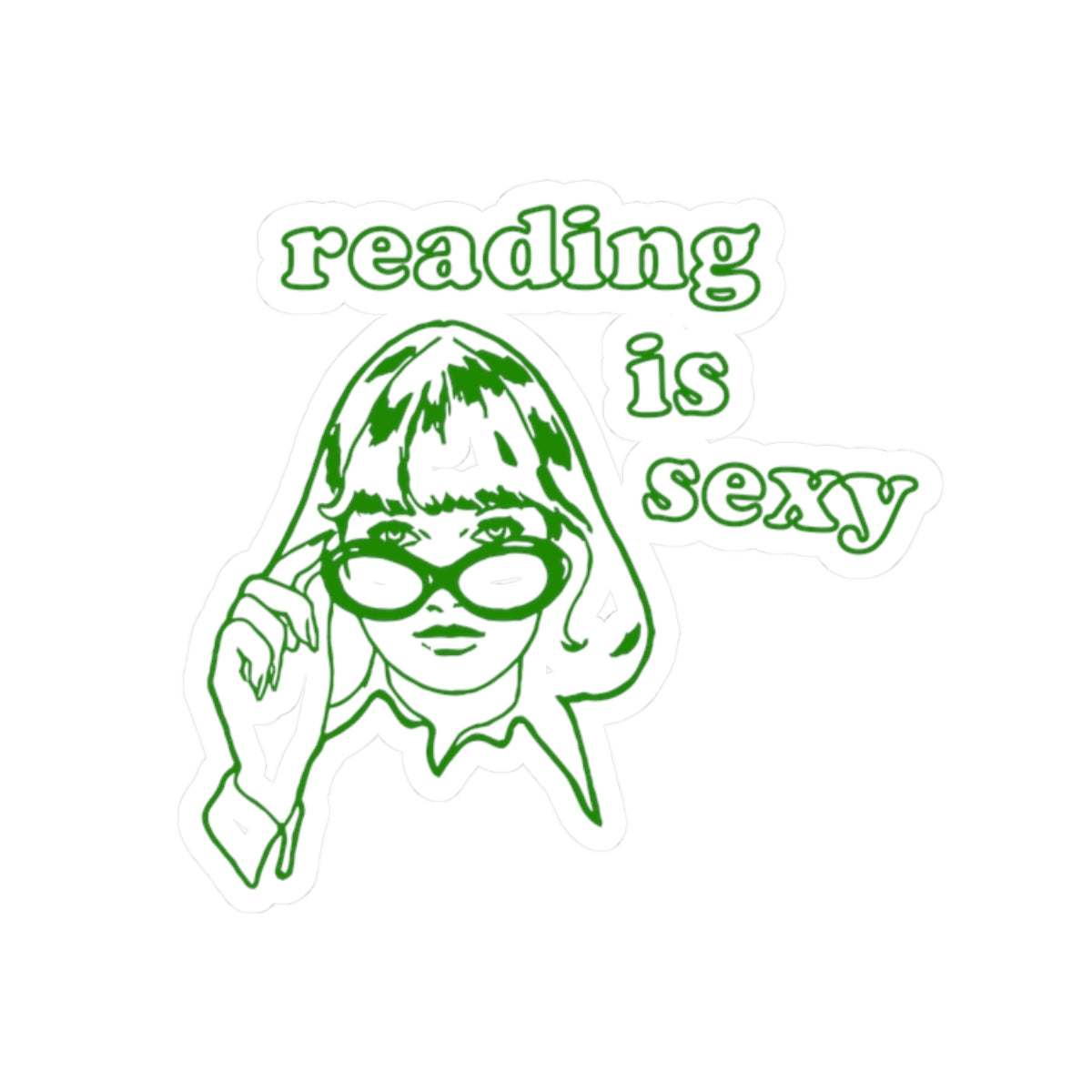 Reading Is Sexy Sticker — Retro Girl Bookish