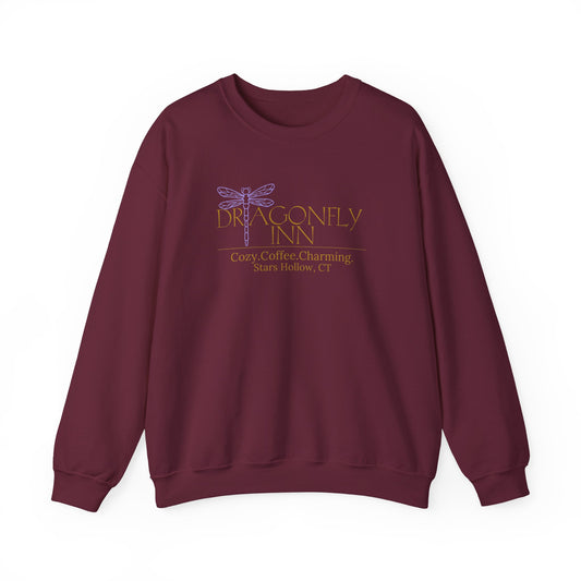 Dragonfly Inn Crewneck Sweatshirt-Cozy Coffee Charm for Stars Hollow Fans