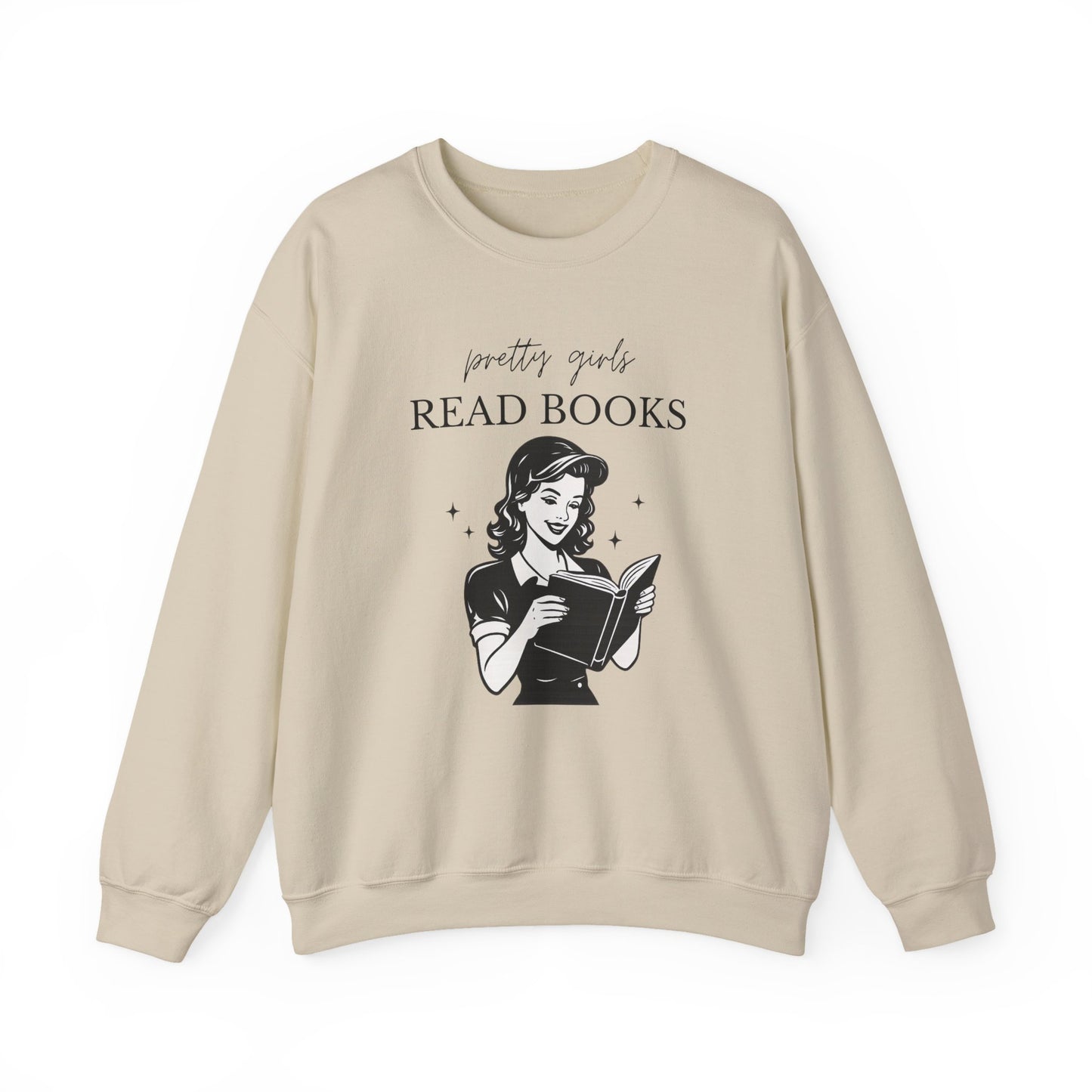 Pretty Girls Read Books Vintage Reader Crewneck Sweatshirt