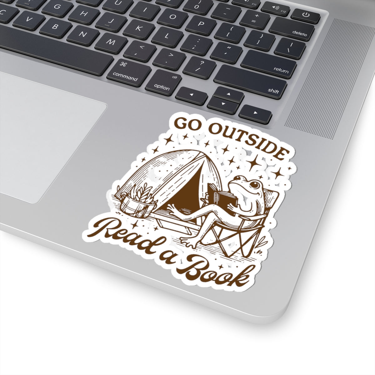 Go Outside, Read a Book Camping Sticker