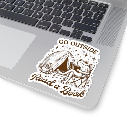 Go Outside, Read a Book Camping Sticker