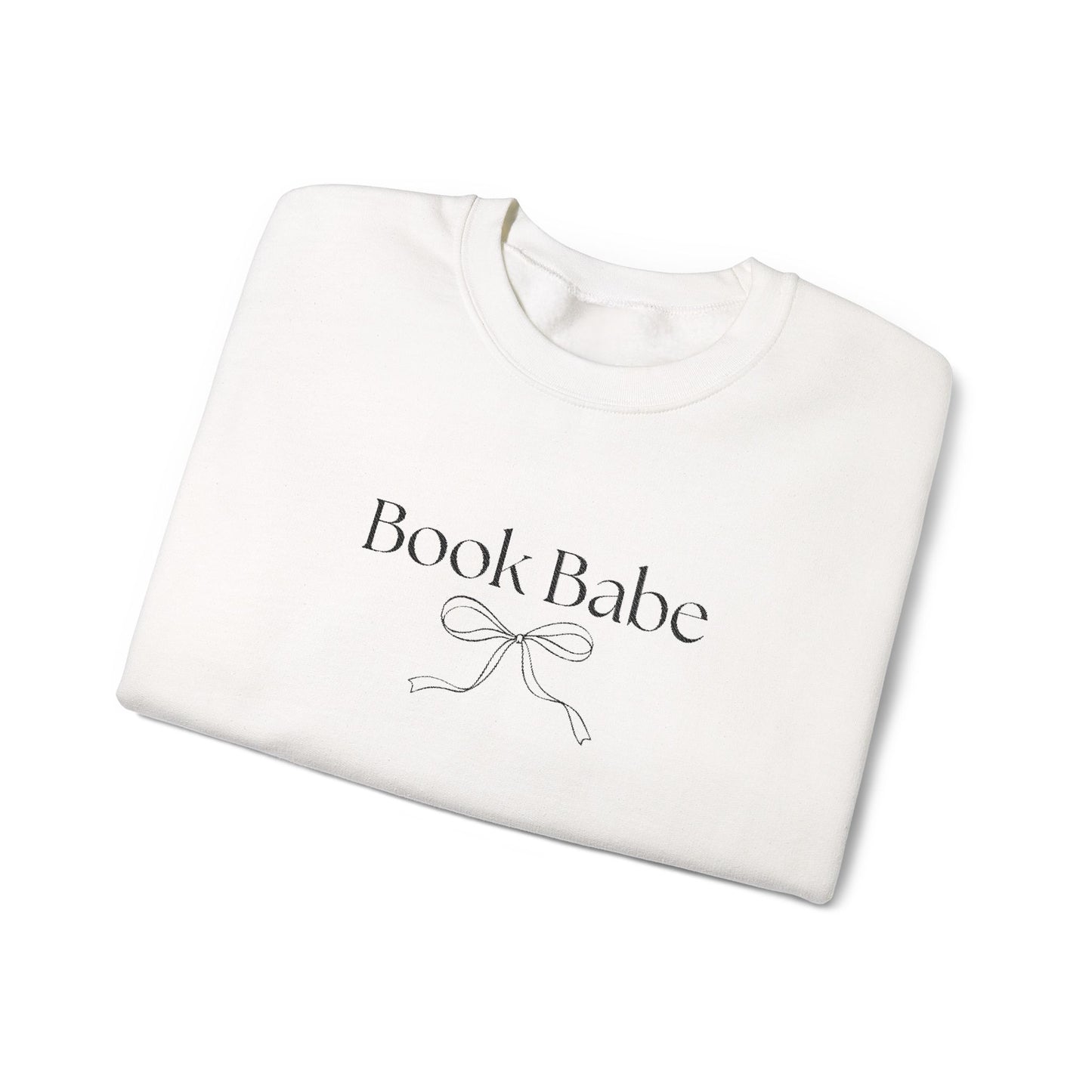 Book Babe Embroidered Crewneck Sweatshirt-Black Font