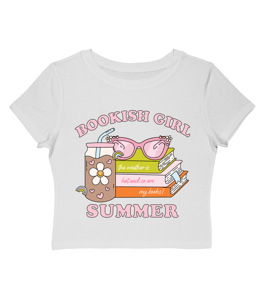 Bookish Girl Summer Cropped Baby Tee