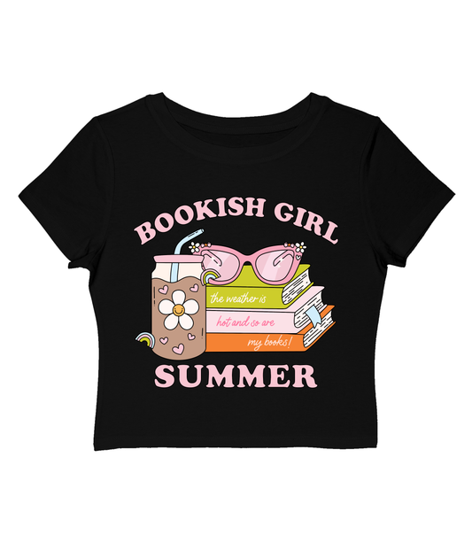Bookish Girl Summer Cropped Baby Tee