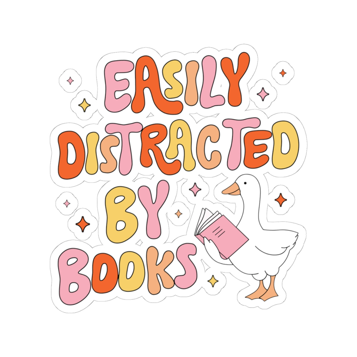 Easily Distracted by Books Sticker