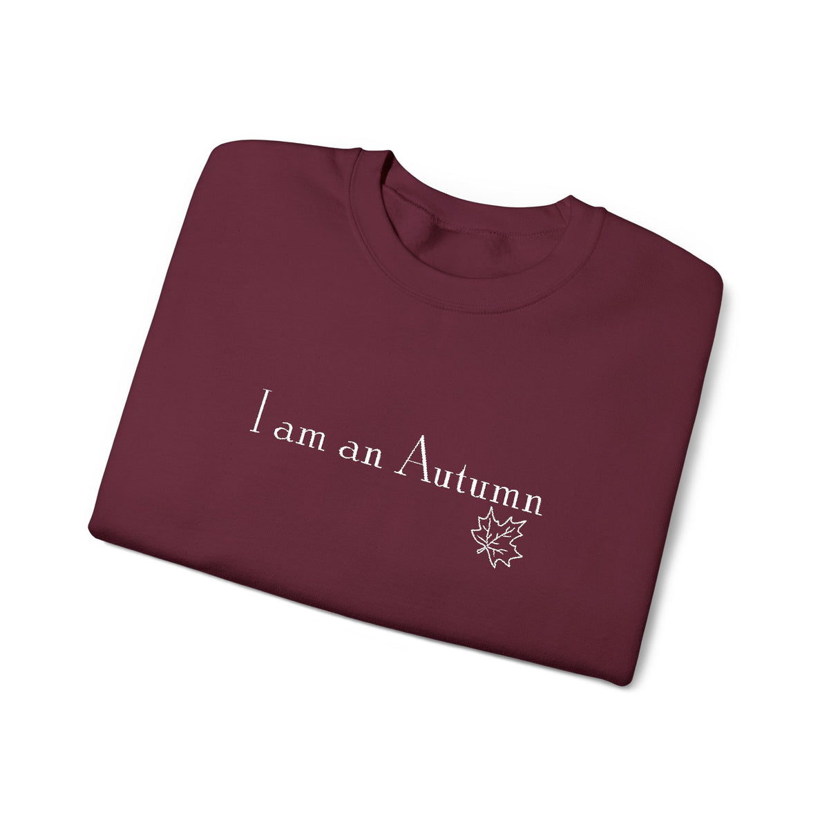 I Am an Autumn Embroidered Crewneck Sweatshirt White🍂