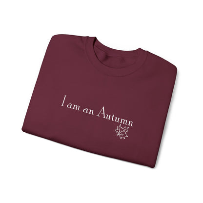 I Am an Autumn Embroidered Crewneck Sweatshirt White🍂