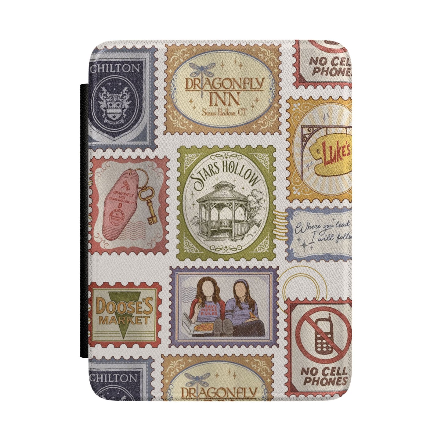 Stars Hollow Stamp Collection Leatherette Kindle Paperwhite Case