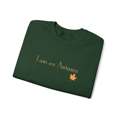 I Am an Autumn Embroidered Crewneck Sweatshirt with color leaf🍂