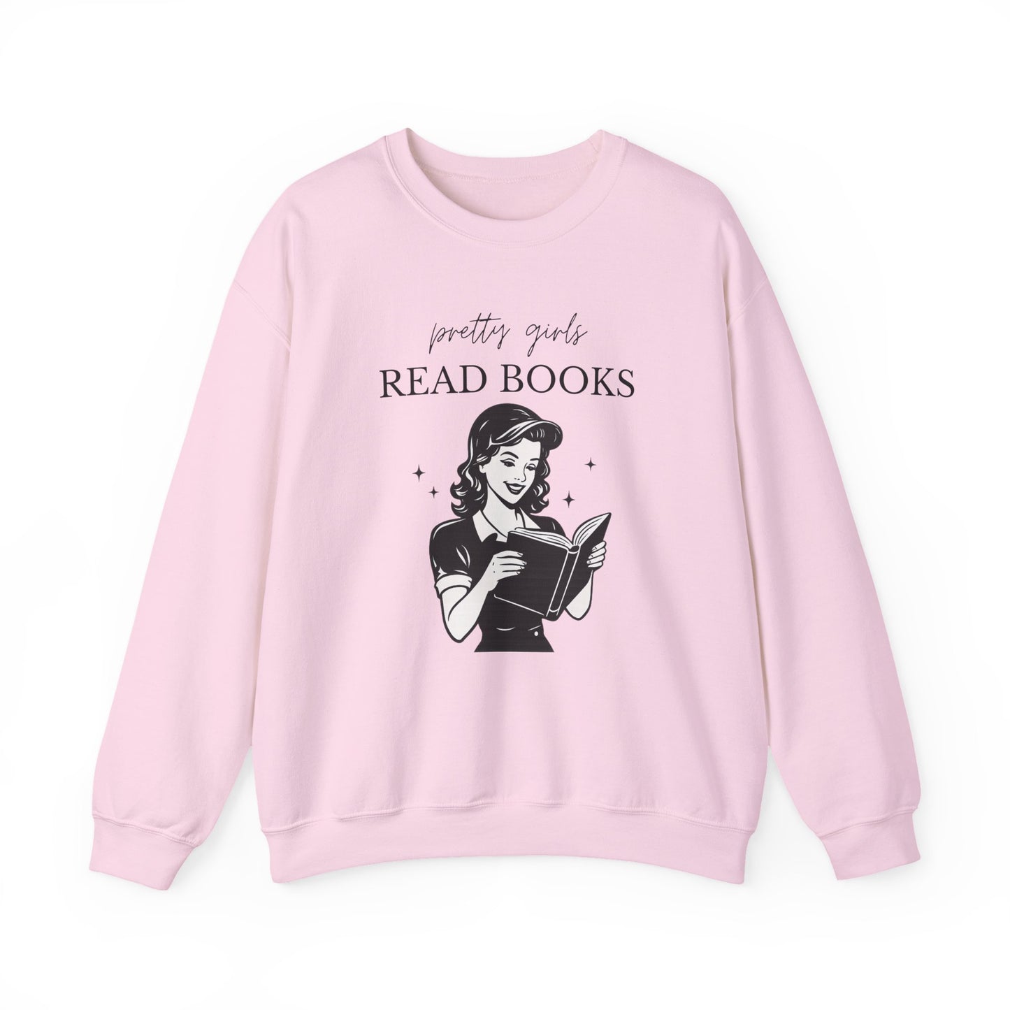 Pretty Girls Read Books Vintage Reader Crewneck Sweatshirt