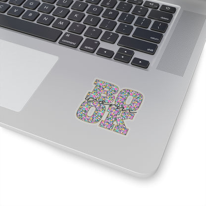 Floral Book Worm Sticker