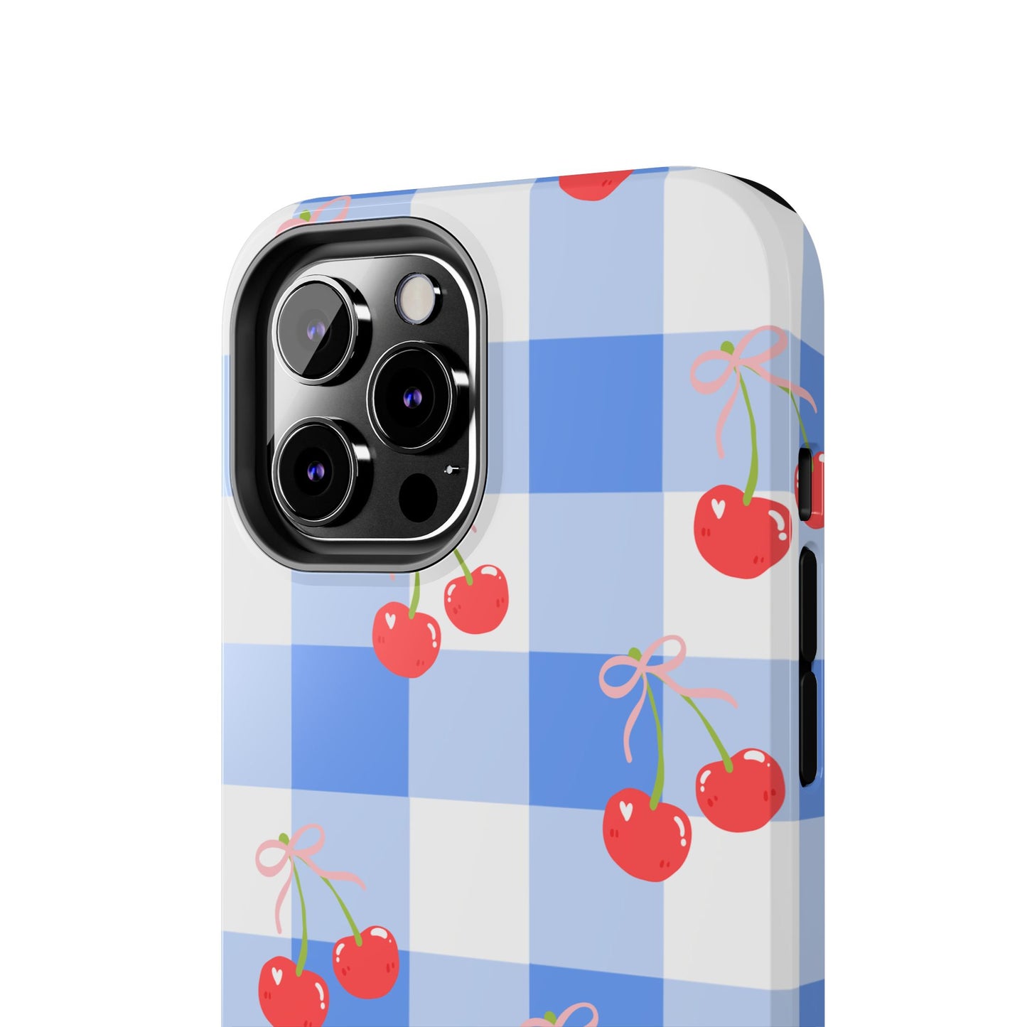 Blue Checkered Cherry Phone Case
