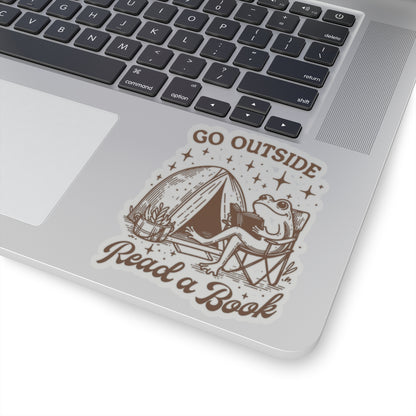 Go Outside, Read a Book Camping Sticker