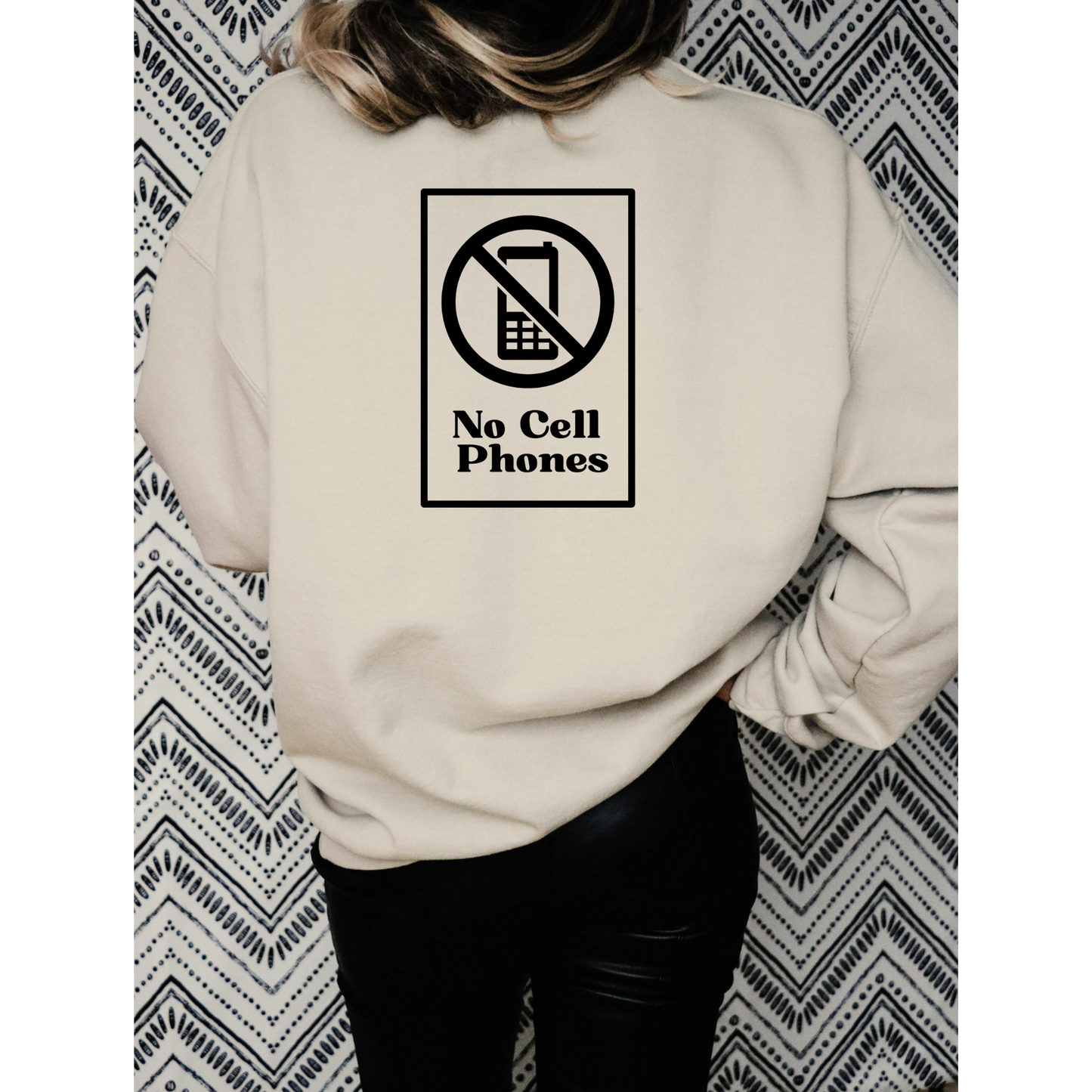 No Cell Phones Crewneck Sweatshirt-Gilmore Girls Luke's Diner