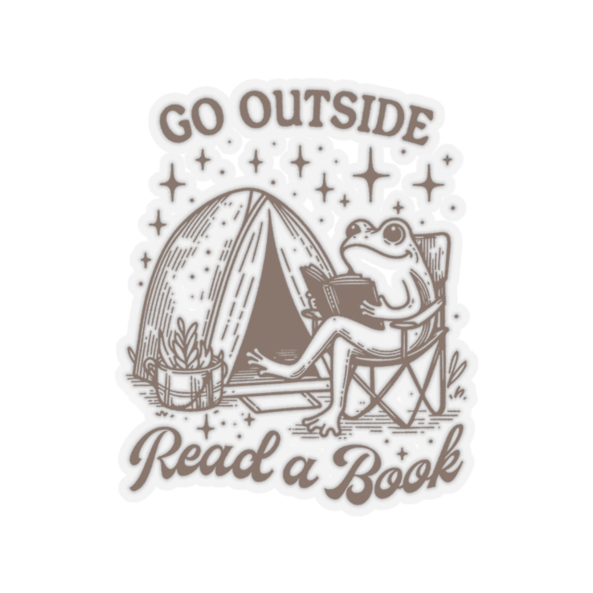 Go Outside, Read a Book Camping Sticker