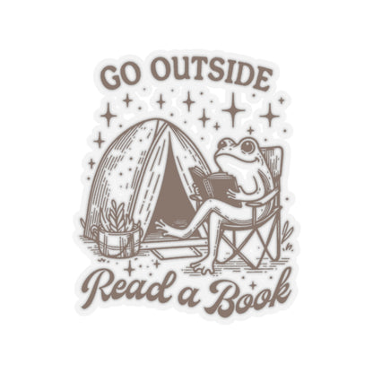Go Outside, Read a Book Camping Sticker