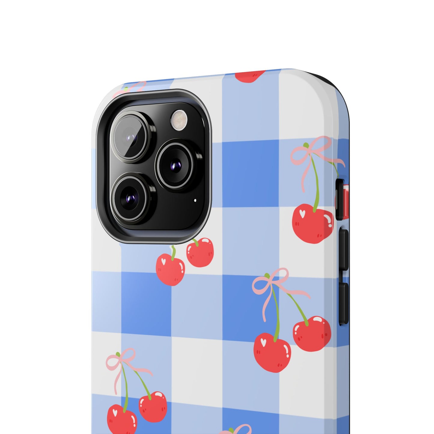 Blue Checkered Cherry Phone Case