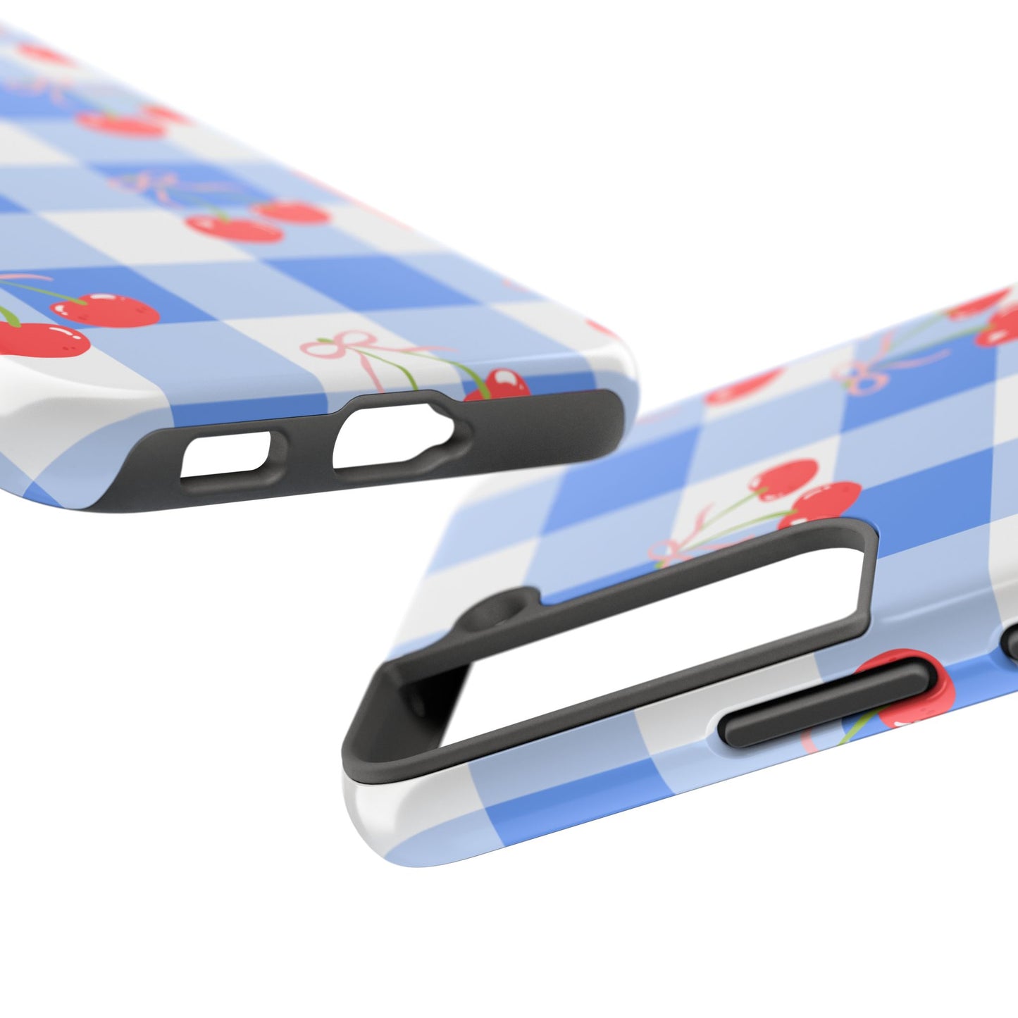 Blue Checkered Cherry Phone Case