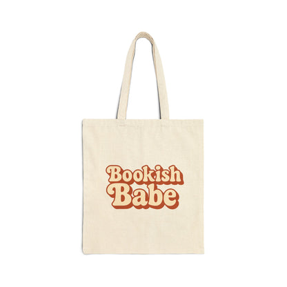 Bookish Babe Canvas Tote Bag — Retro Typography Book Lover Gift