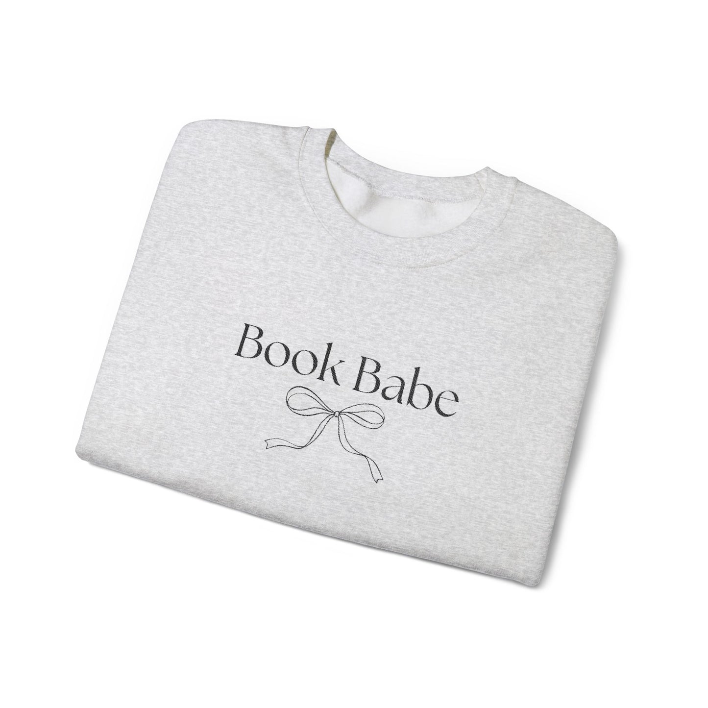 Book Babe Embroidered Crewneck Sweatshirt-Black Font