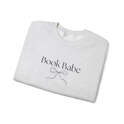 Book Babe Embroidered Crewneck Sweatshirt-Black Font