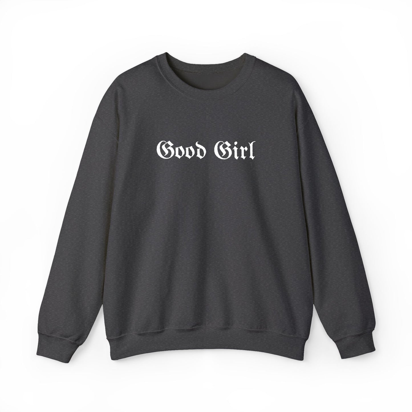 Good Girl Embroidered Crewneck Sweatshirt-White Font