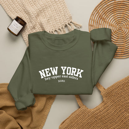New York Upper East Side Embroidered Crewneck Sweatshirt