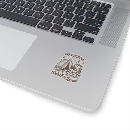 Go Outside, Read a Book Camping Sticker
