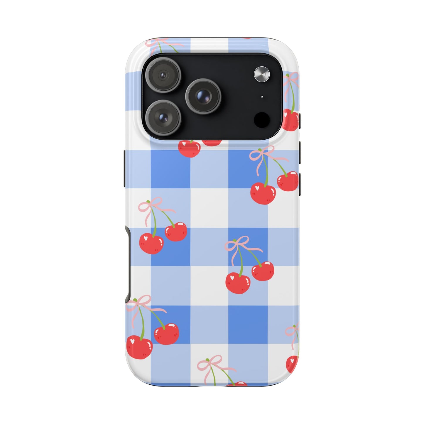 Blue Checkered Cherry Phone Case