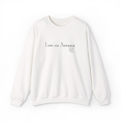 I Am an Autumn Embroidered Crewneck Sweatshirt Black🍂