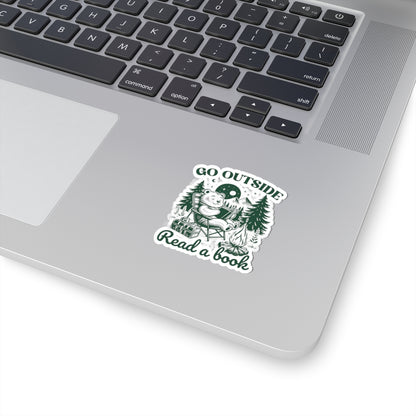 Go Outside, Read a Book Bear Sticker