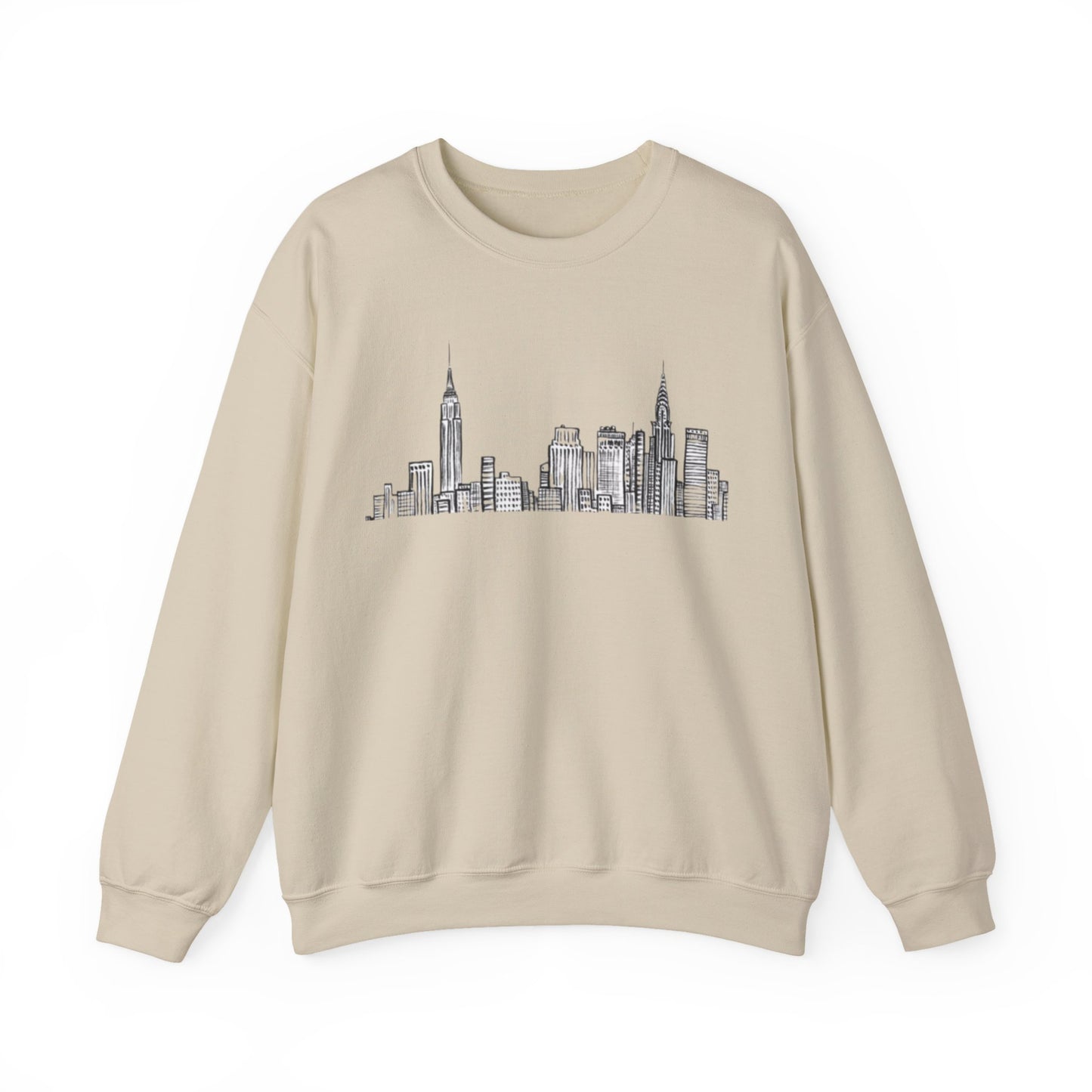 New York State of Mind-NYC Skyline Cozy Crewneck-Gossip Girl Pop Culture Apparel